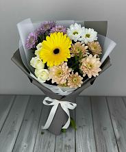 Букет цветов из:  Розы, Герберы и Хризантемы в Белый Городок