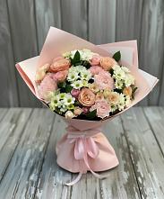 Букет цветов из:  Гвоздики, Розы и Хризантемы #REPLACE_PRED# Белый Городок