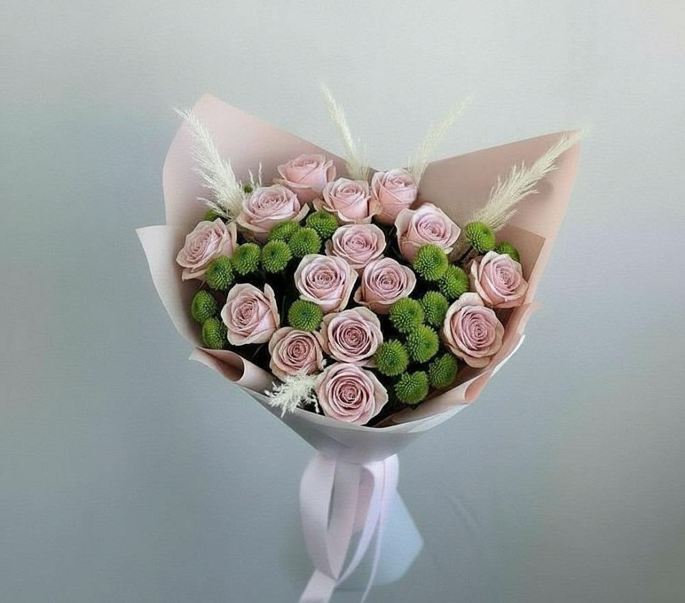 Букет цветов из: Розы и Хризантемы в Белый Городок